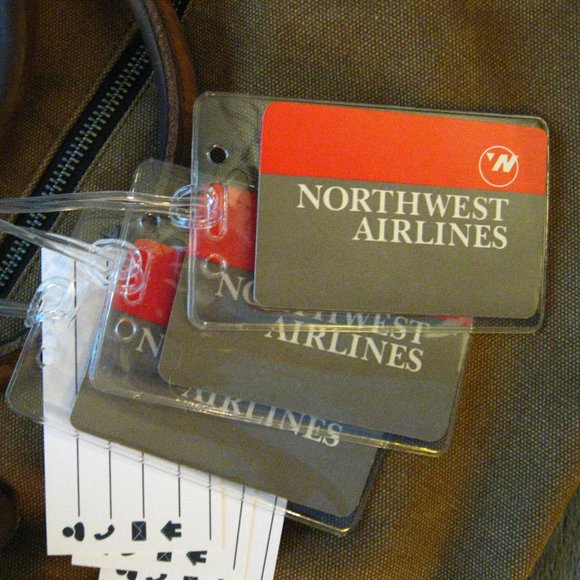 ✈️ Northwest Airlines Vintage Logo Luggage Tags (3) - Picture 3 of 4